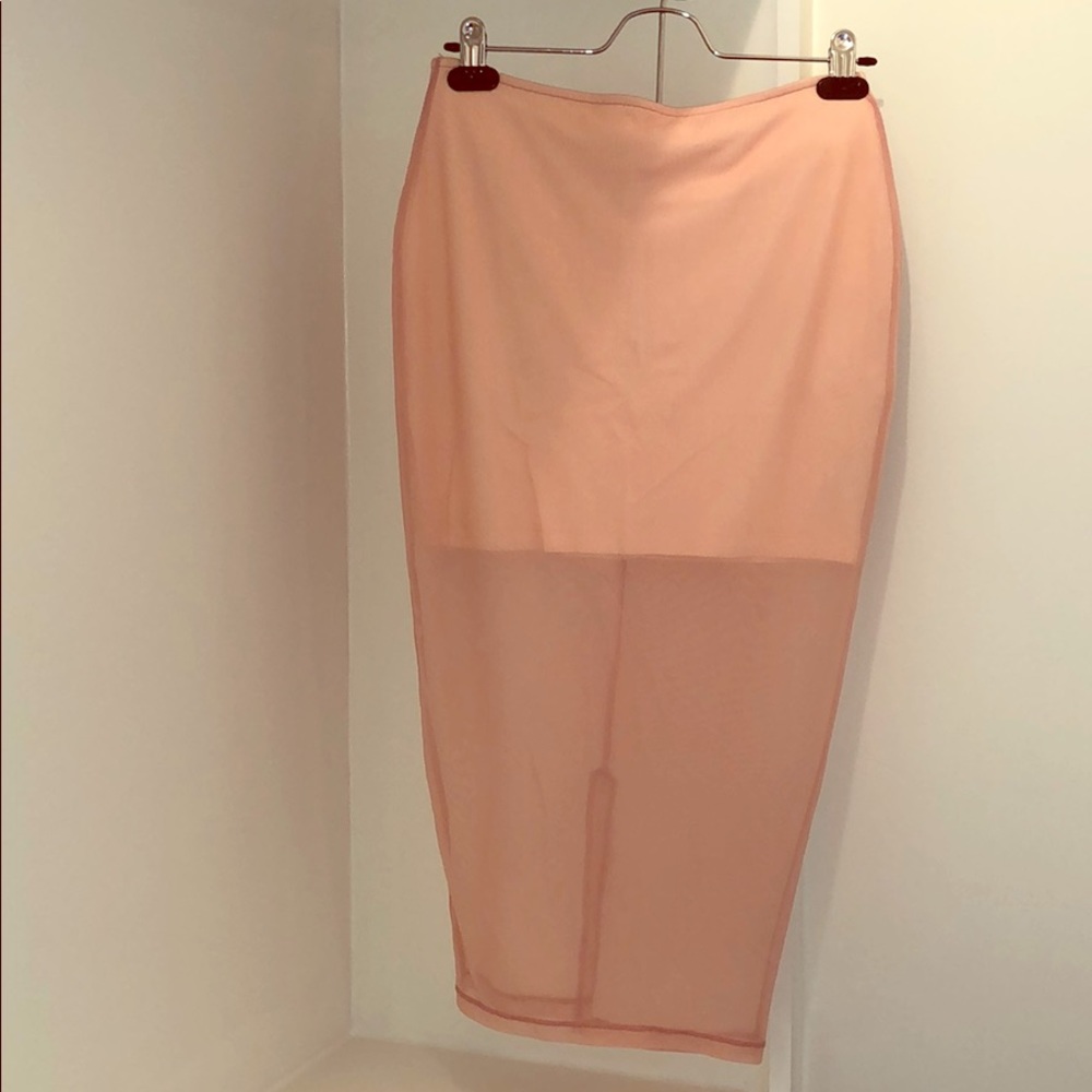 Asos over the knee pink skirt